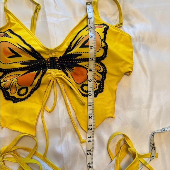 Yellow Butterfly Bikini Set – Size L - Picture 6 of 8